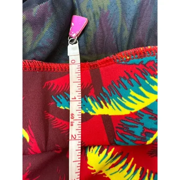 Torrid Red Palm Tropical Print Retro Wireless Ruched Bikini Top & Bottom Set 5X - Picture 13 of 13